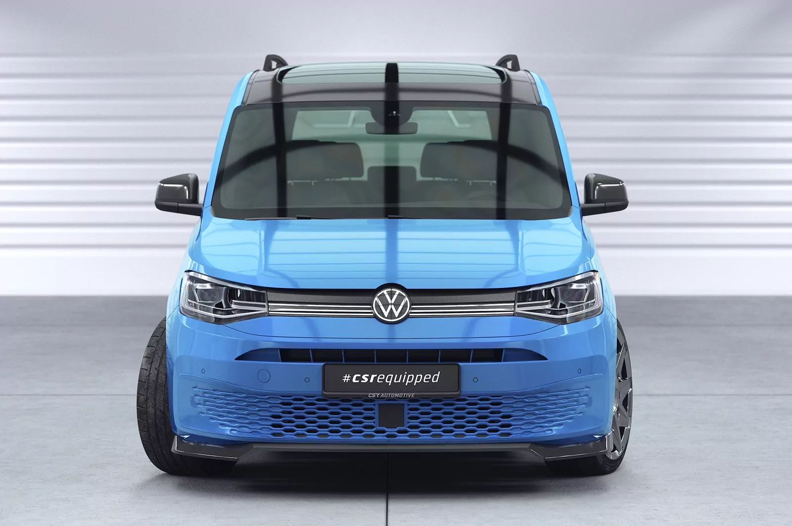 Cup-Spoilerlippe mit ABE für VW Caddy 5 (Typ SB) CSL727 Schwarz Strukturiert