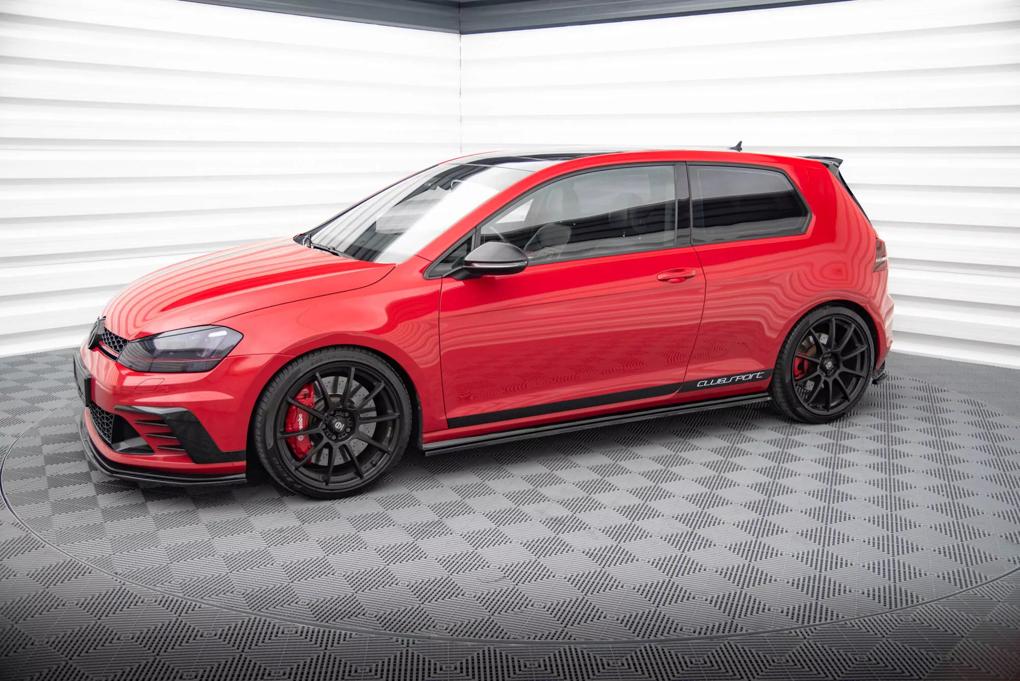 Seiten Schweller Ansätze Side Skirts Diffusor Schwarz Passend Für VW GOLF 7 GTI Clubsport Schwarz Hochglanz