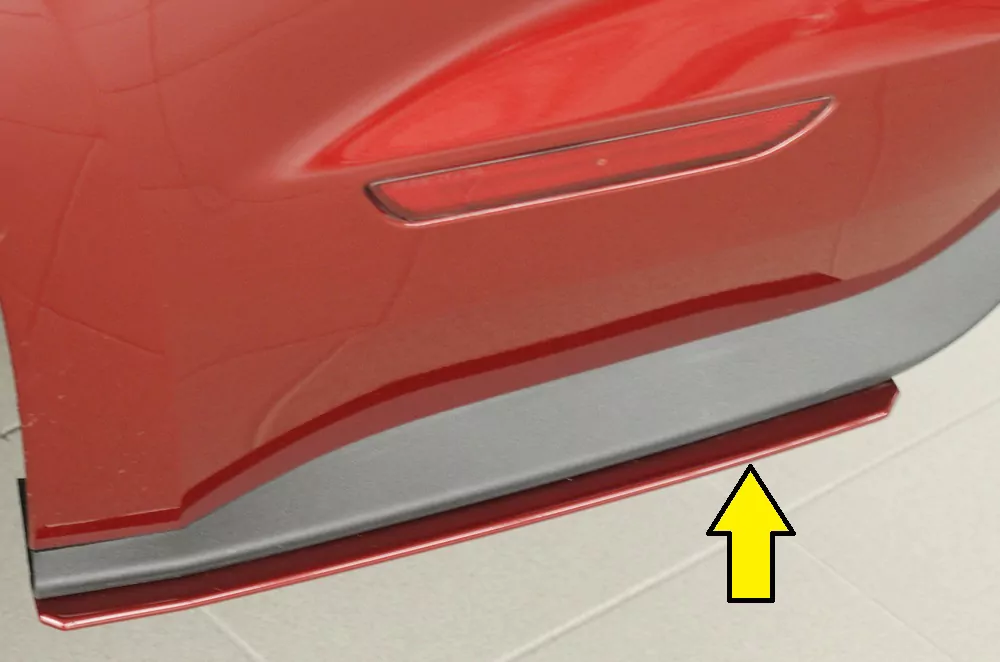 Rieger Heckschürzenansatz seitlich links für Ford Mustang 6 (LAE) | Coupé 11.14-07.17 (bis Facelift) für orig. GT-Heckschürze      in Vorbereitung !