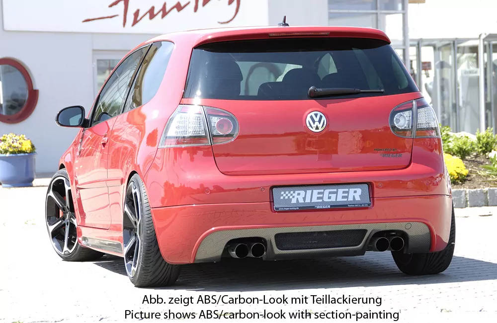 Rieger Heckansatz für VW Golf 5 - 3-tür.  für Golf 5 und Golf 5 GTI carbon optik