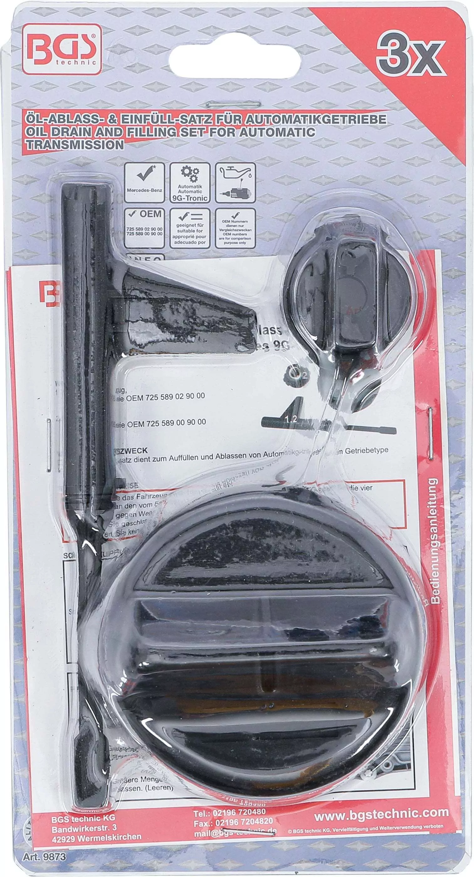 Öl-Ablass- & Einfüll-Satz für Automatikgetriebe | für Mercedes-Benz 9G-Tronic