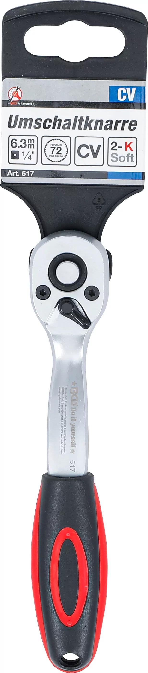 Umschaltknarre | feinverzahnt | 6,3 mm (1/4")