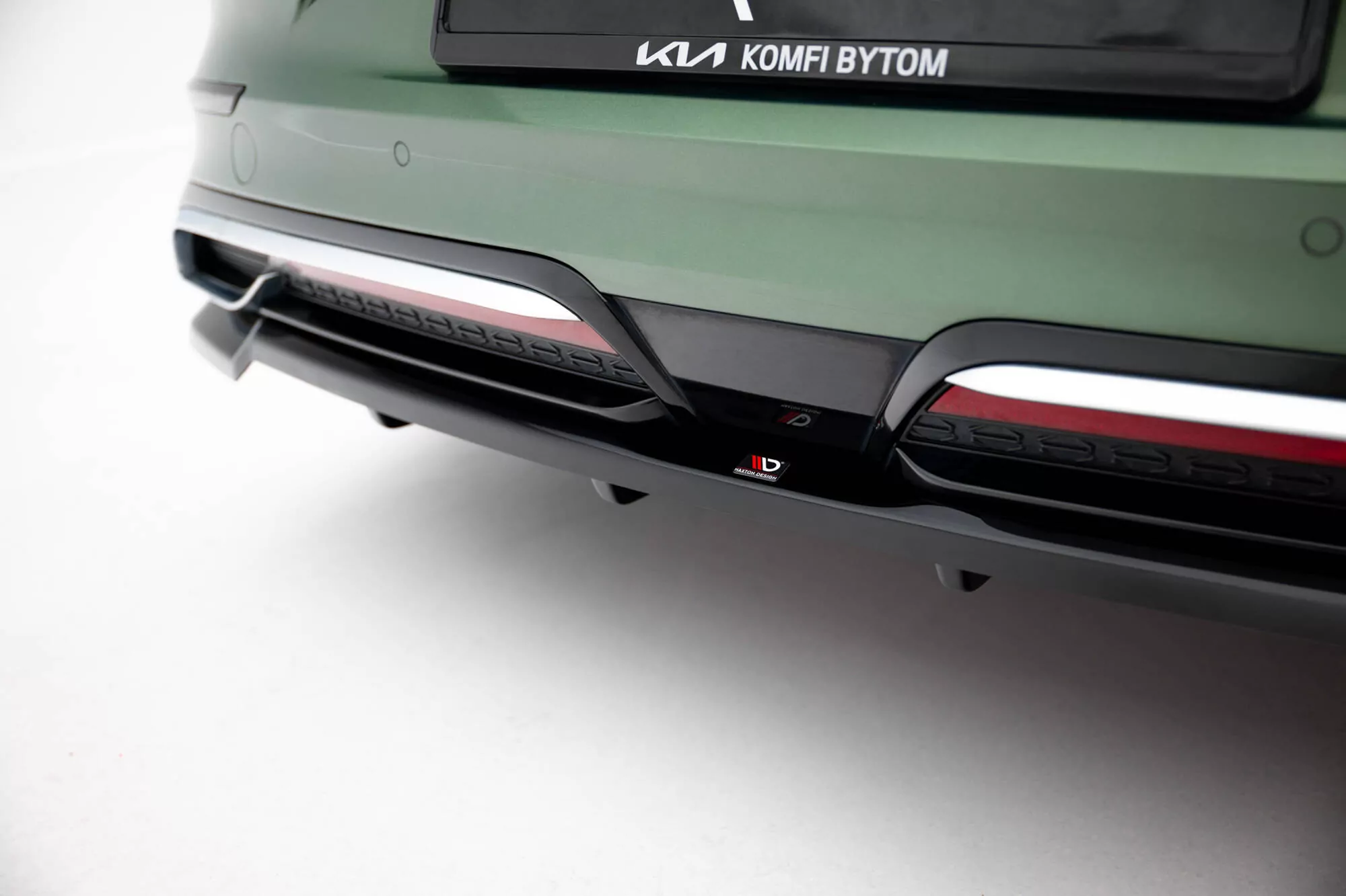 Hinten Splitter (mit Einem Vertikalem Balken) Kia Proceed GT-Line Mk1 Facelift Schwarz Hochglanz
