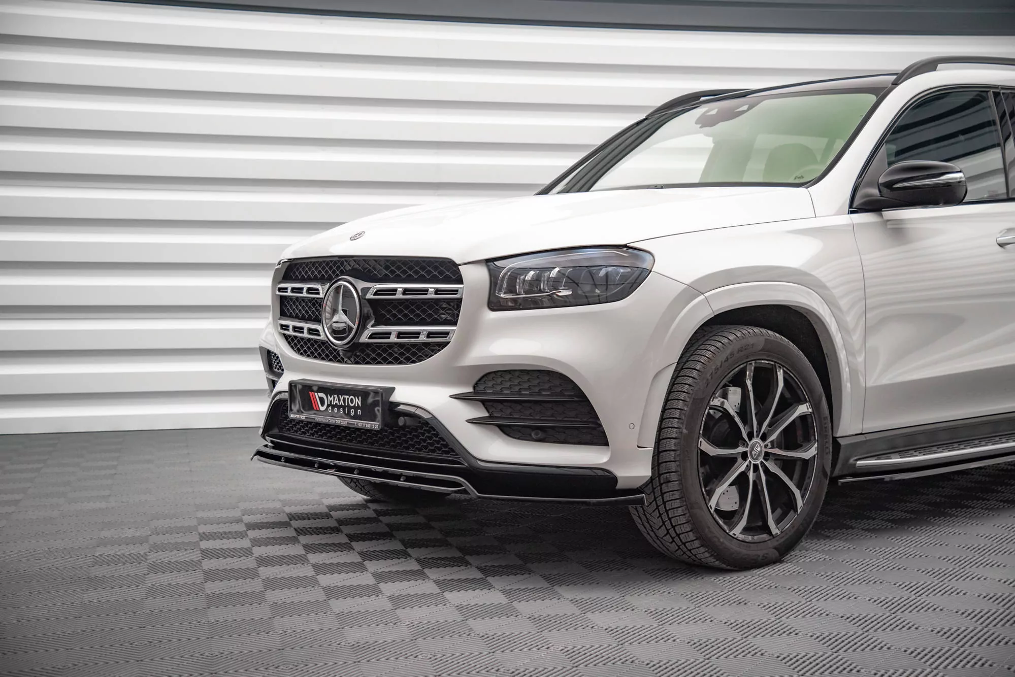 Front Ansatz Für Mercedes-Benz GLS AMG-Line X167 Schwarz Hochglanz