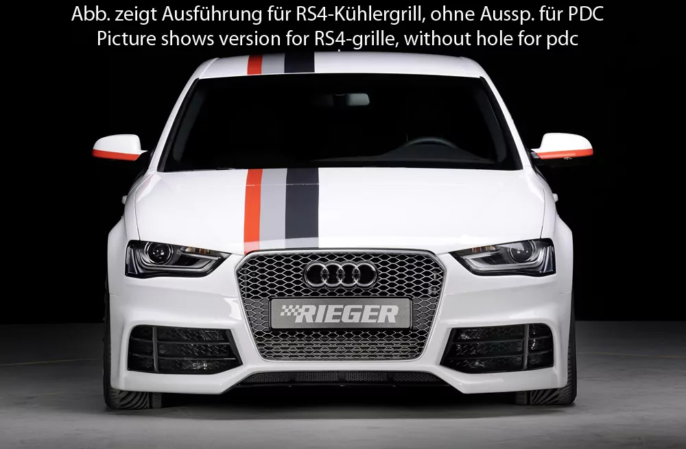 Rieger Spoilerstoßstange für Audi A4 (B8/B81) | Avant 01.12- (ab Facelift) nur für A4-Grill bzw. S4-Grill