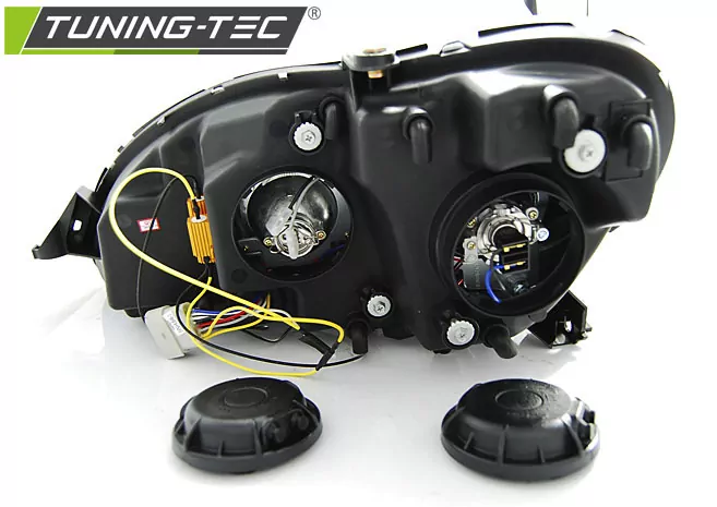 Headlights Tube Light Black Fits Mercedes W220 S-Klasse 09.98-05.05