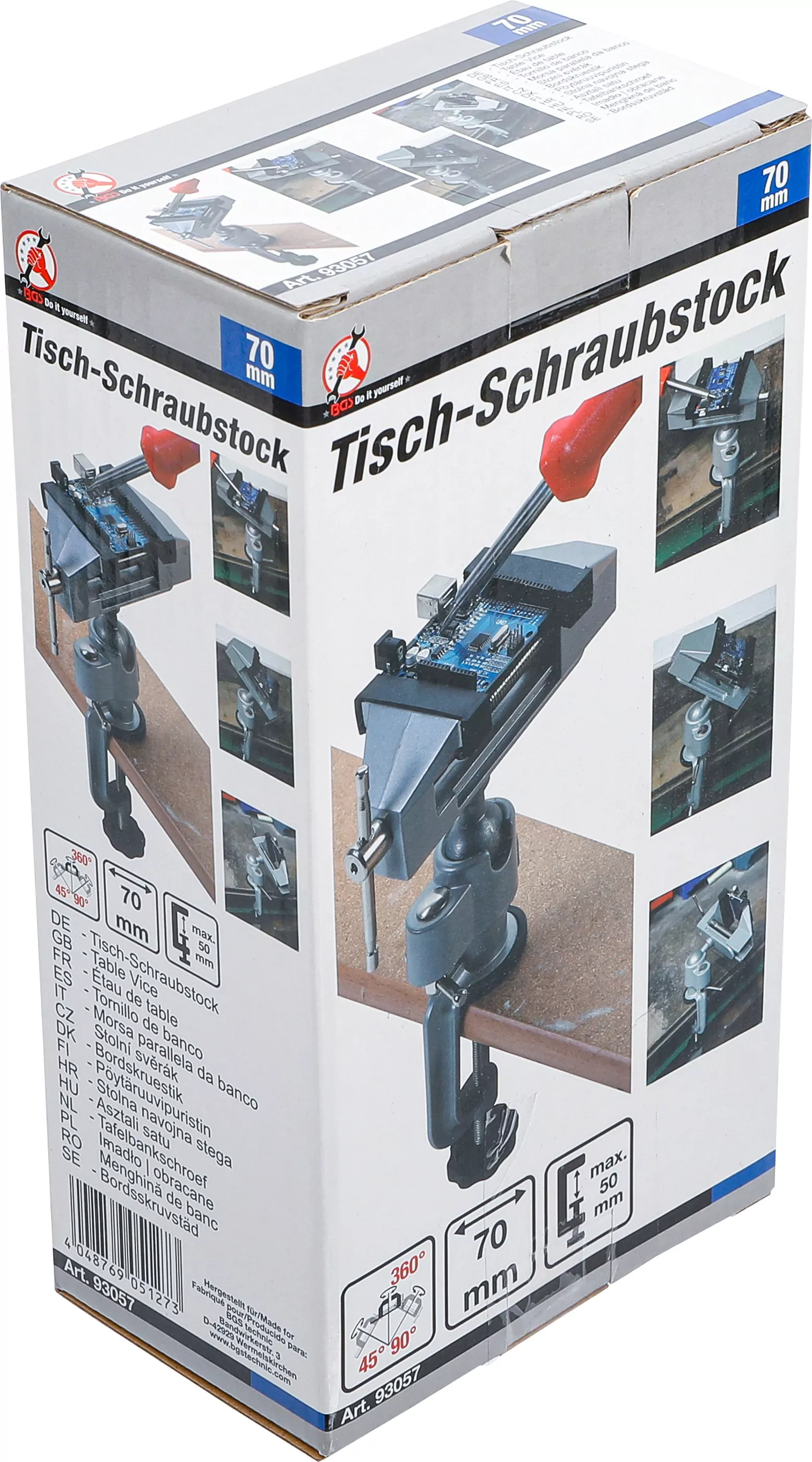 Tisch-Schraubstock | schwenkbar | Backen 70 mm
