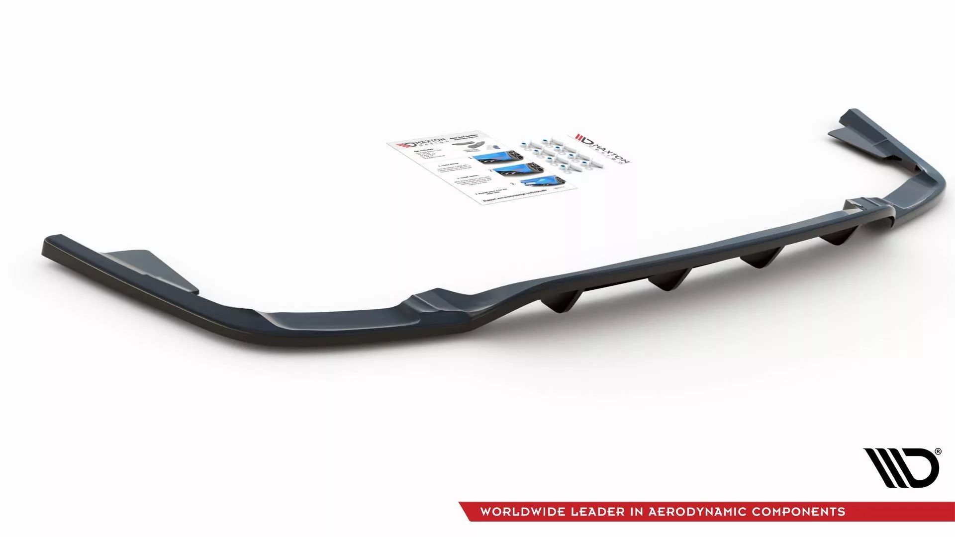Hinten Splitter (mit Einem Vertikalem Balken) Volvo XC60 Mk2 R-Design Schwarz Hochglanz