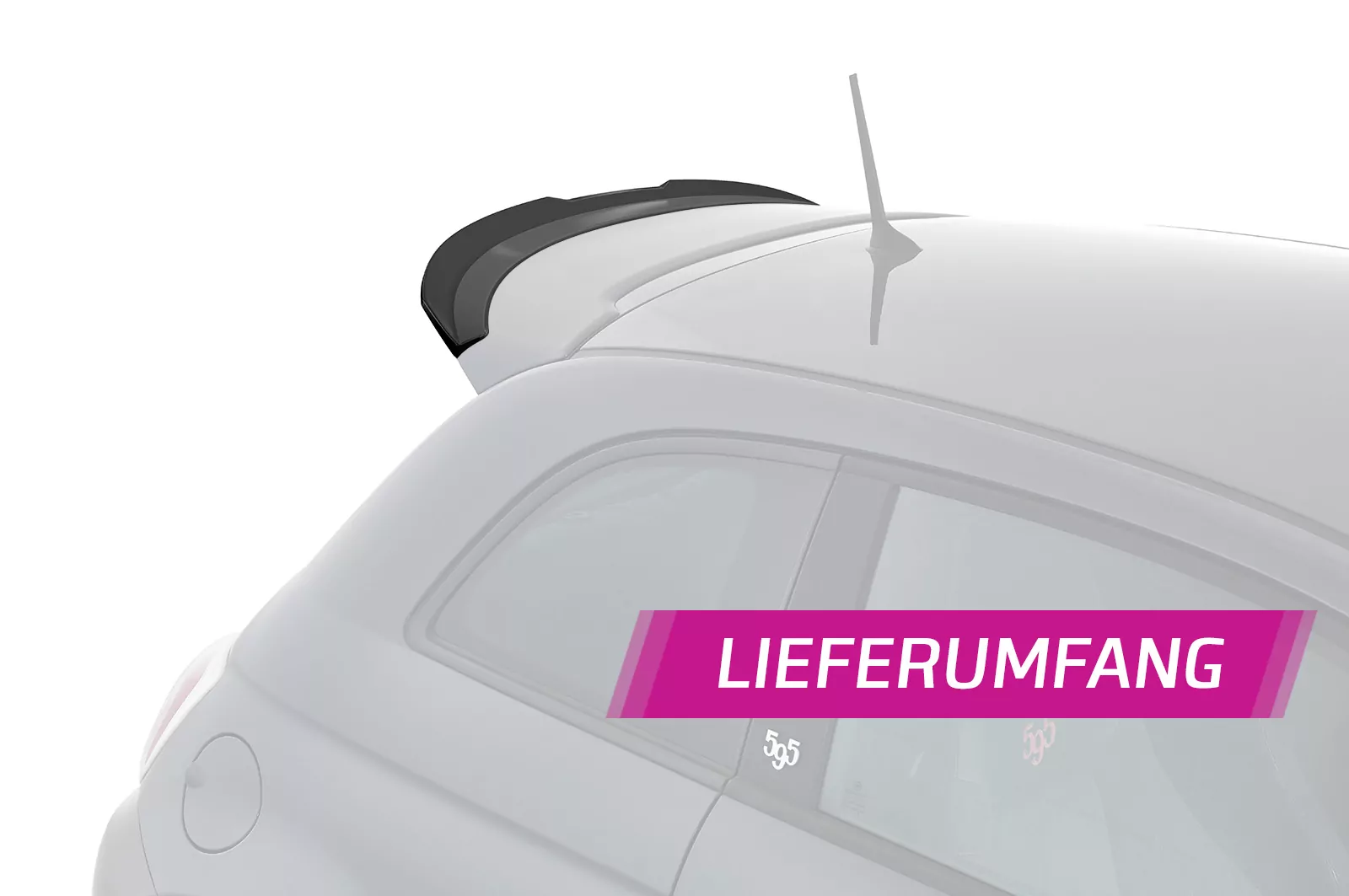 Heckflügel mit ABE für Fiat 500 Abarth 595 Competizione HF800-M Carbon Look (matt)