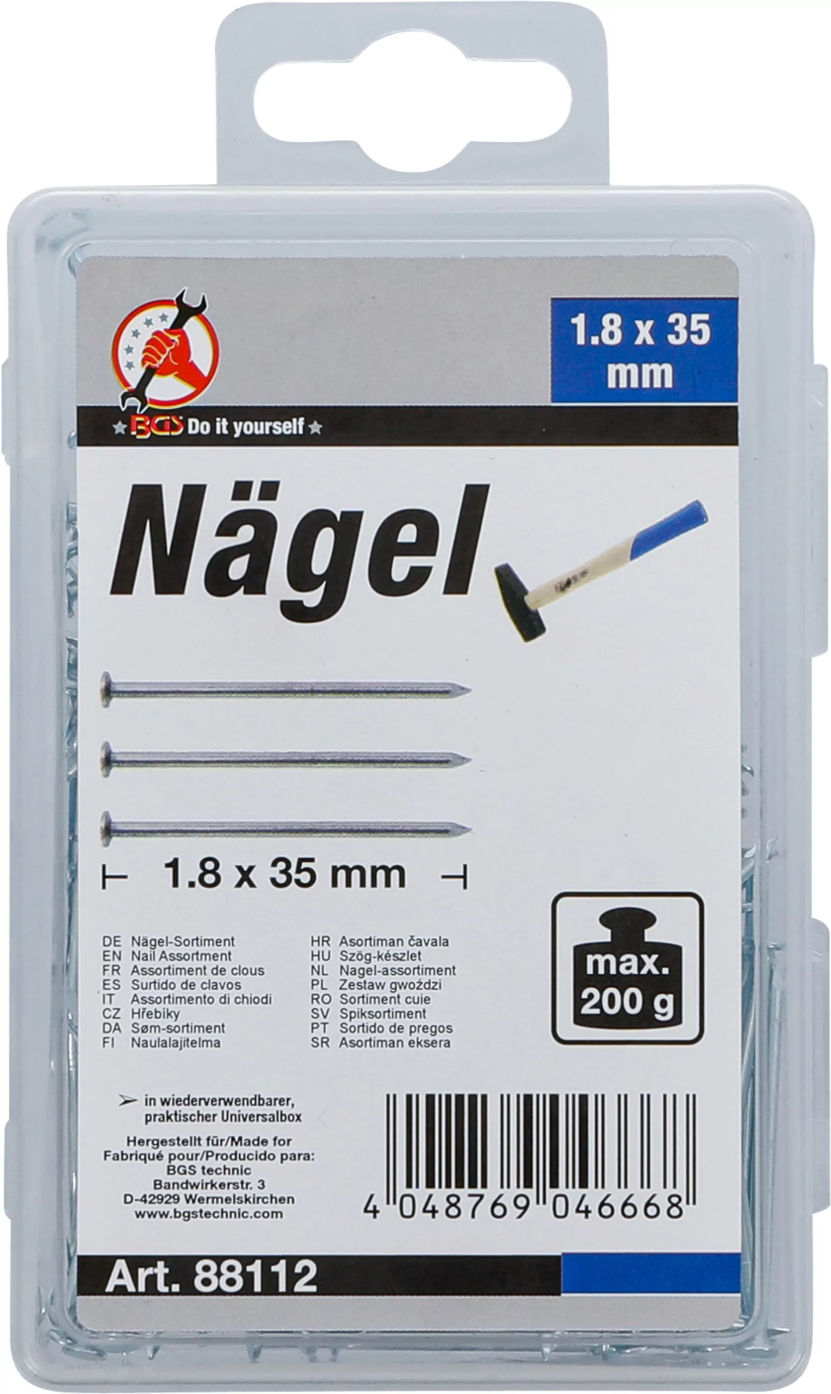 Nägel-Sortiment | 200 g | 1,8 x 35 mm