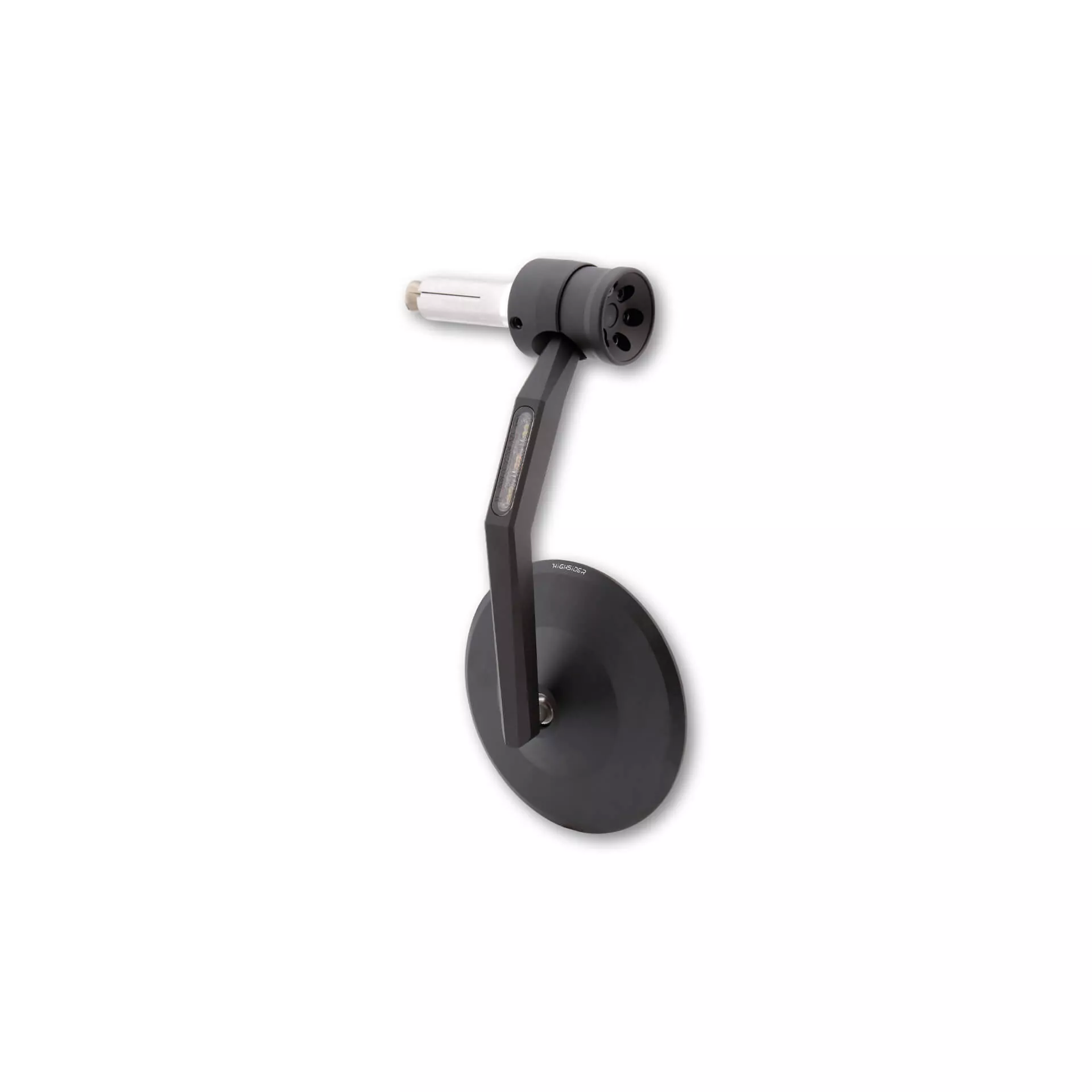 HIGHSIDER pro Lenkerendenspiegel Montana-RIM Schwarz Mit LED Blinker/Positionslicht (1Stck.)
