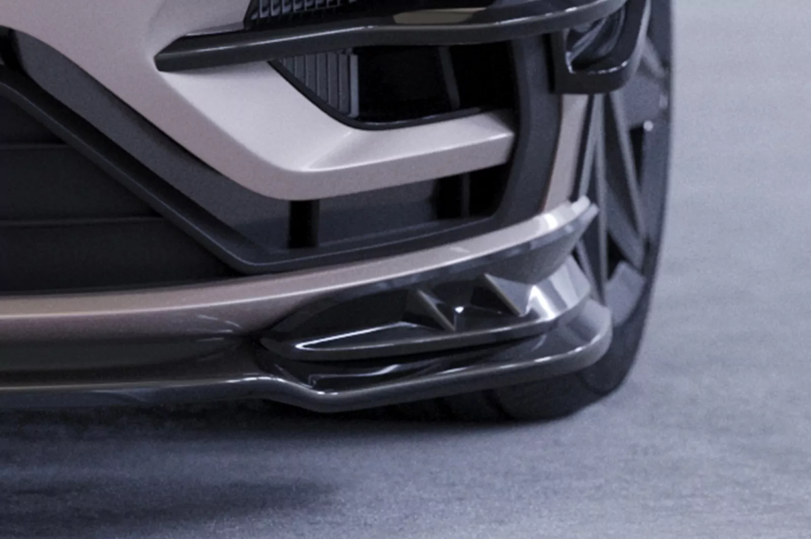 Cup-Spoilerlippe / Frontblenden für VW Golf 7 (Typ AU) R CSL636 Schwarz Strukturiert