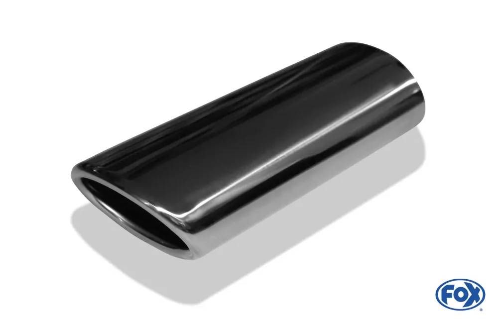 Anschweißendrohr Typ 32  86x54 mm / Länge: 200 mm / oval / eingerollt / 29° abgeschrägt / ohne Absorber