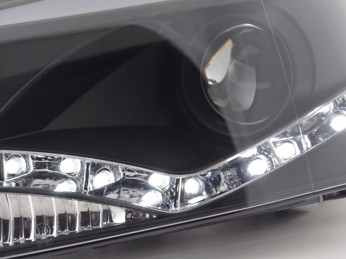 Scheinwerfer Set Daylight LED Tagfahrlicht VW Polo 6R Bj. 09- schwarz für Rechtslenker