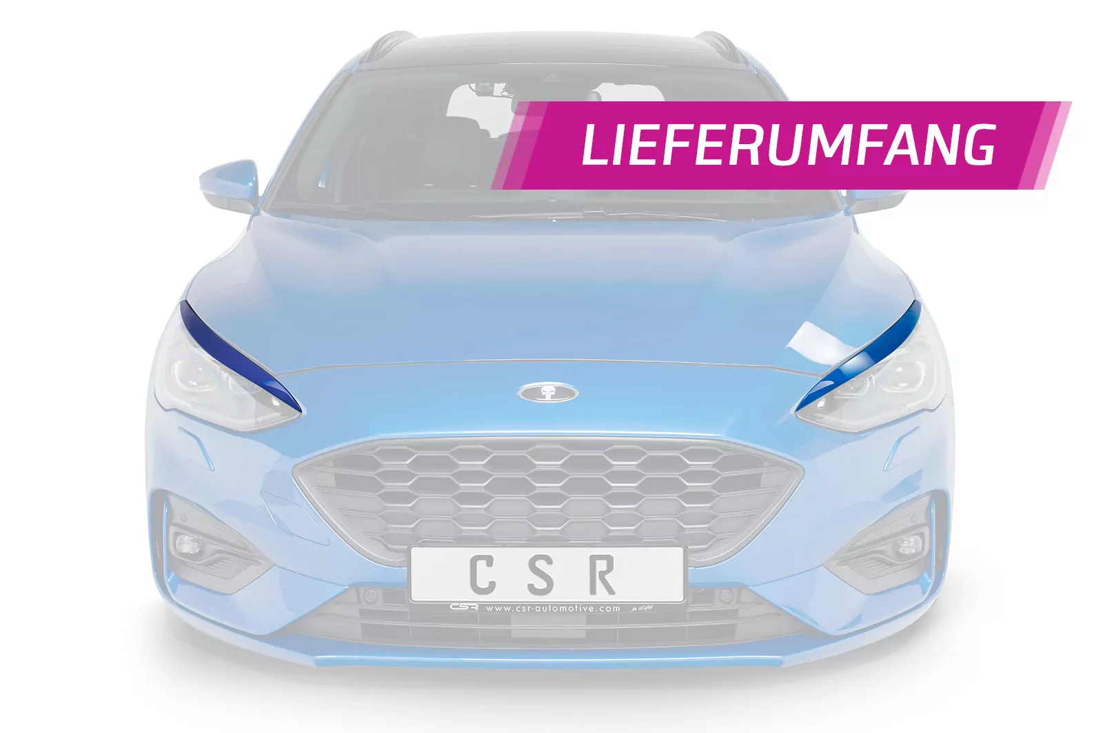 Scheinwerferblenden Glossy für Ford Focus MK4 Glossy (schwarz hochglanz)