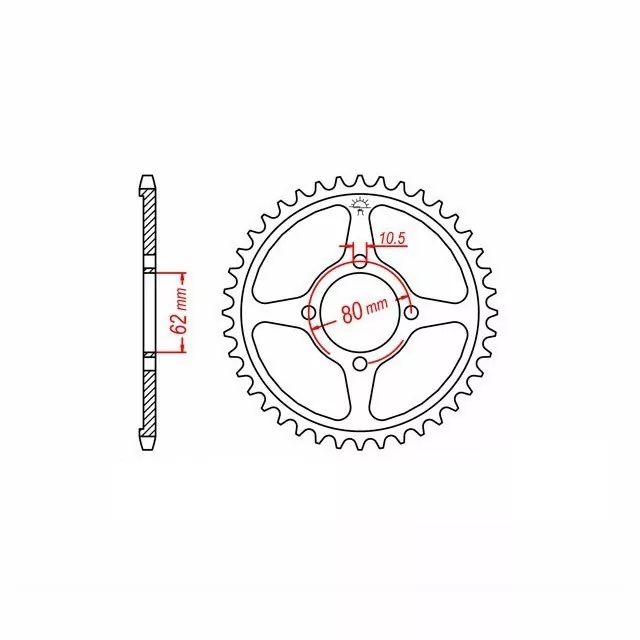 Kettenrad Stahl 54 Zähne Teilung 428