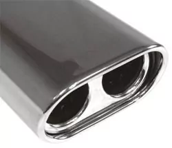 Anschweißendrohr Typ 58 135x80 mm / Länge: 300 mm  - oval / eingerollt / 15° abgeschrägt / mit Doppelrohr-Absorber