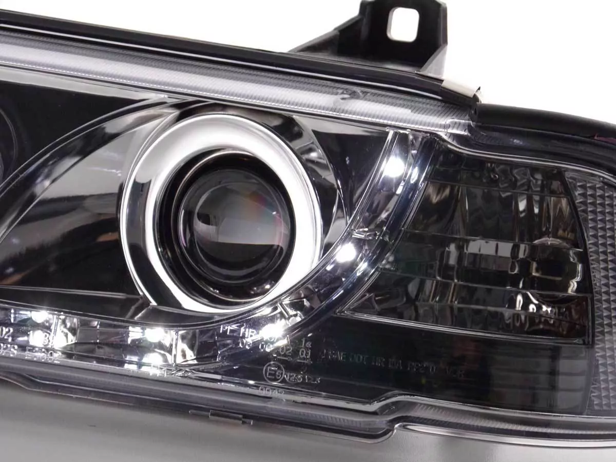 Scheinwerfer Set Daylight LED TFL-Optik BMW 3er Coupe, Cabrio Typ E36 Bj. 92-98 chrom