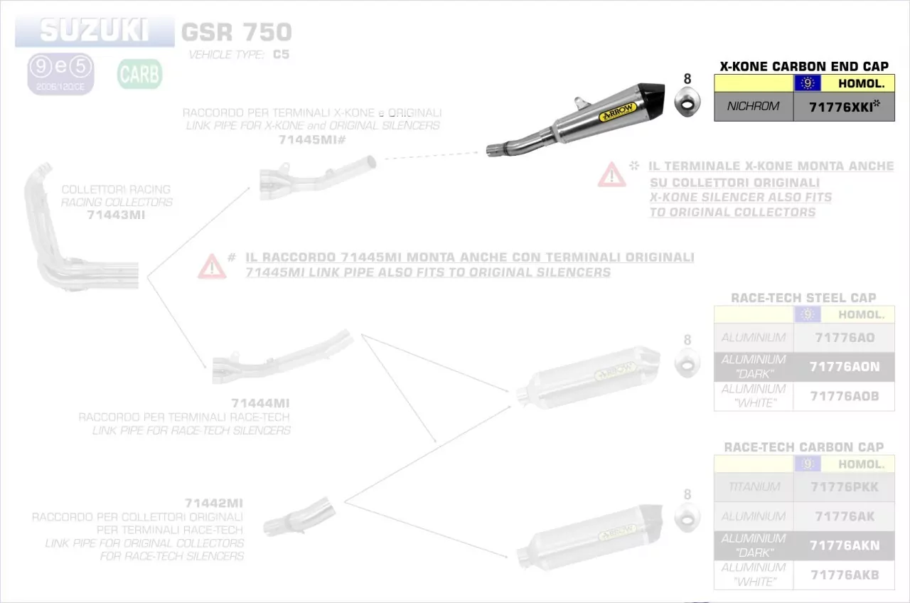 Arrow X-Kone Silencer Suzuki GSX-S 750 17-19