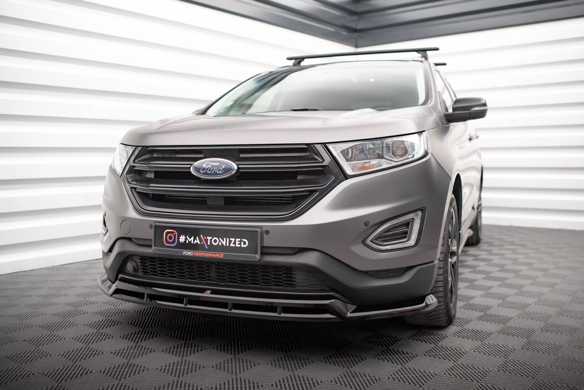 Front Ansatz Für Ford Edge Mk2 Schwarz Hochglanz