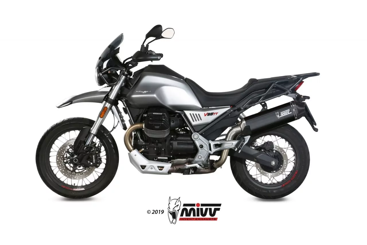 MIVV SPEED EDGE Edelstahl Schwarz MOTO GUZZI V85 TT 2019 >
