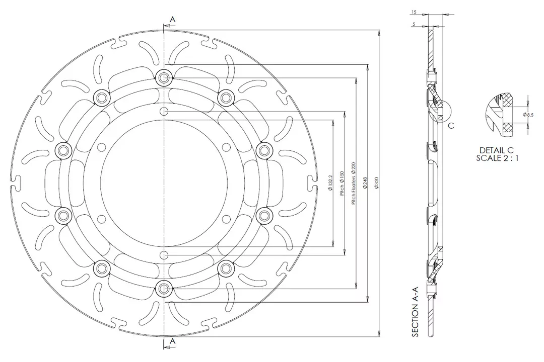 alpha Technik Bremsscheibe ABD33 schwimmend