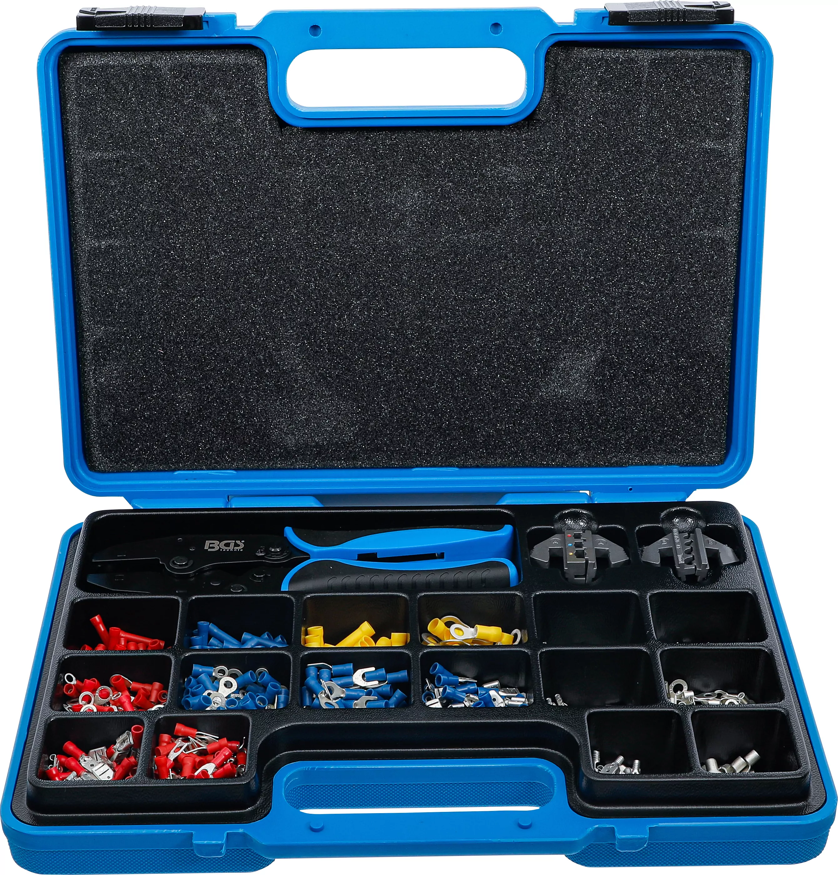 Crimpzangen-Satz | mit 2 Paar Backen | mit Kabelschuh-Sortiment | 1000-tlg.