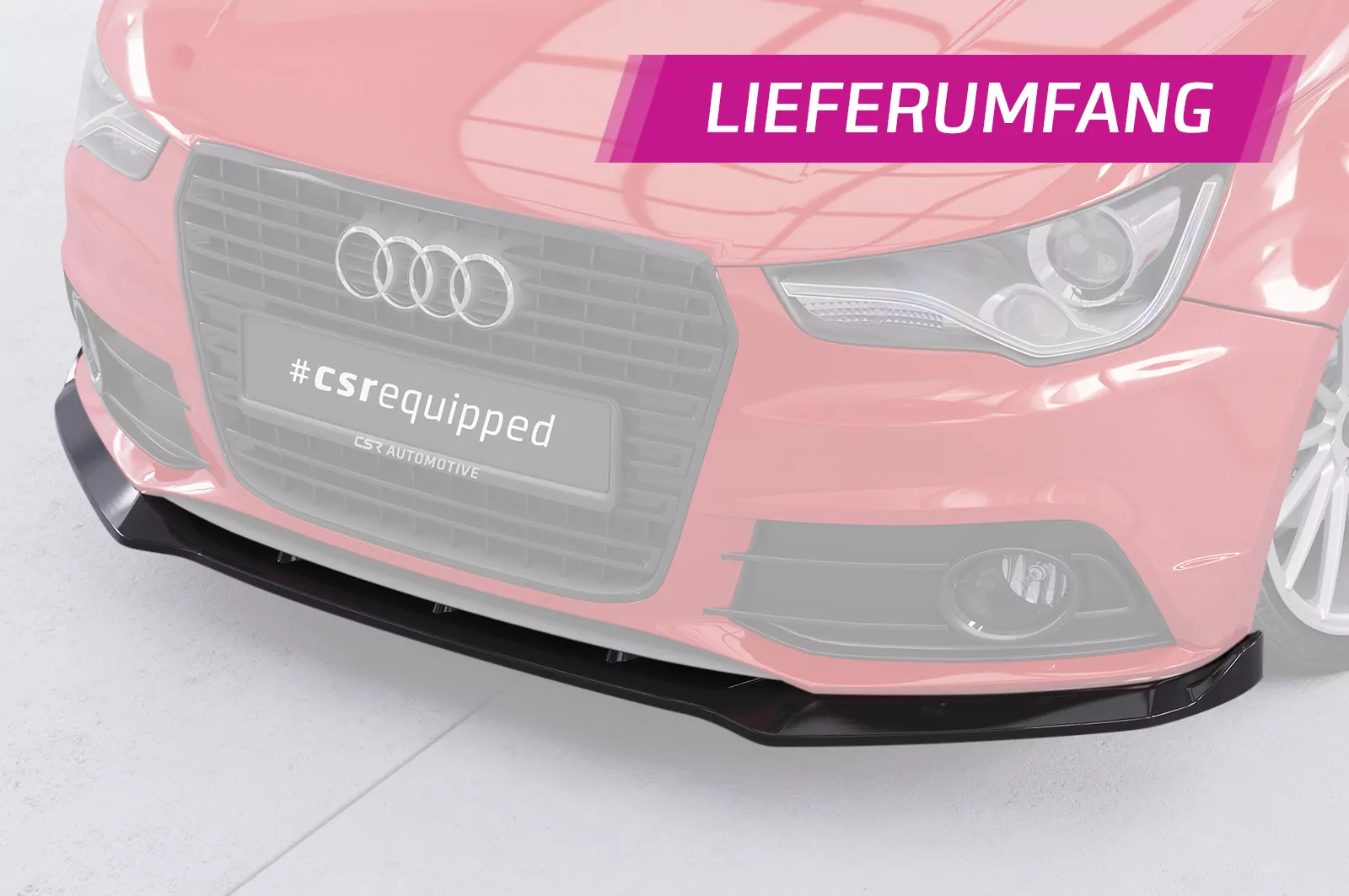 Cup-Spoilerlippe mit ABE für Audi A1 (8X) S-Line CSL773 Schwarz Strukturiert