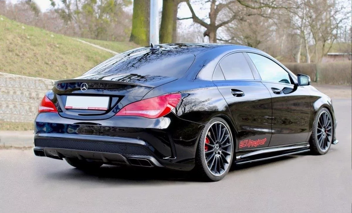 Seitenschweller Ansatz Passend Für Passend Für MERCEDES CLA 45 AMG C117 (vor FL) Schwarz Hochglanz Schwarz Hochglanz
