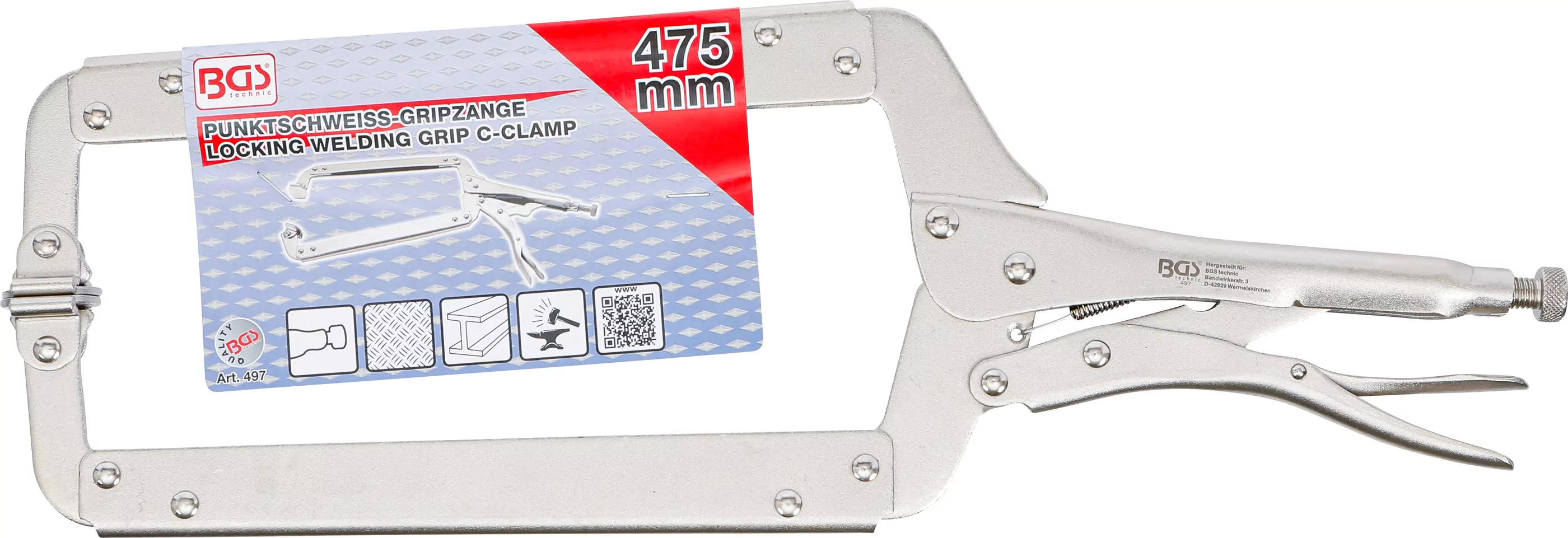 Punktschweiß-Gripzange | 475 mm