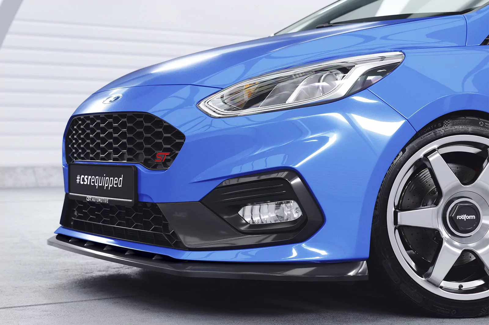 Cup-Spoilerlippe mit ABE für Ford Fiesta MK8 ST/ST-Line CSL409 Strukturiert (schwarz matt)