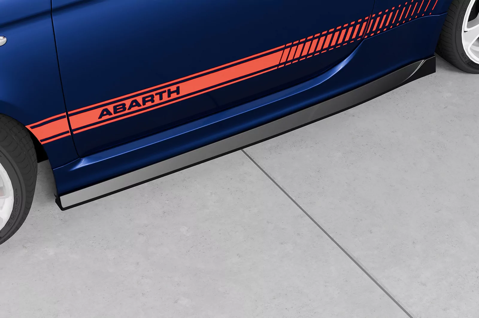 Seitenschweller für Fiat Abarth 595 SS475 Schwarz Strukturiert