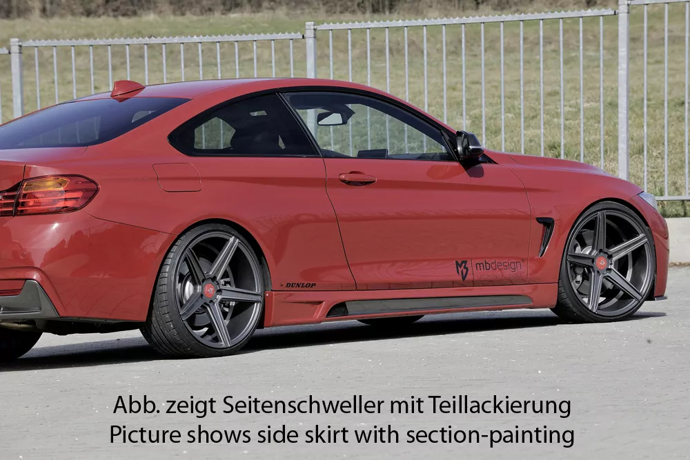 Rieger Seitenschweller rechts  matt schwarz für BMW 4er F32  (3C) Coupé (3-tür.) 07.15- (ab Facelift) LCI