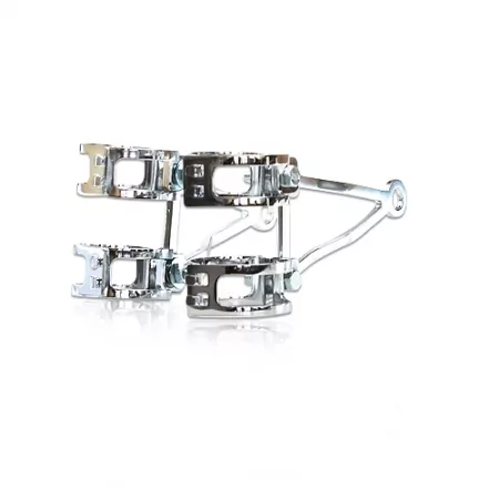 Lampenhalter-set, Alu-poliert, 47-50 Mm, 4 Verchromte Schellen, 2 Halter