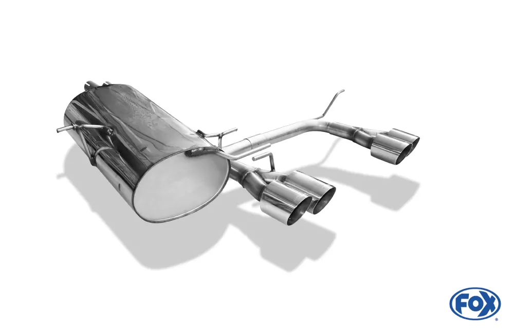 BMW E46 320/ 323/ 325/ 328/ 330 M3-Optik V2  Endschalldämpfer Ausgang zentriert - 4x90mm Typ 14 mittig Variante 2