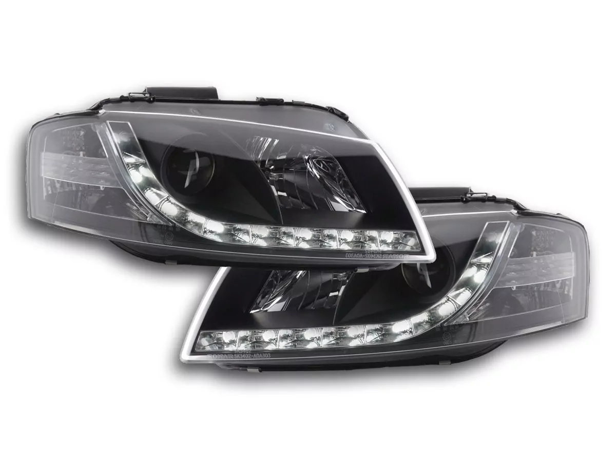 Scheinwerfer Set Daylight LED Tagfahrlicht Audi A3 Typ 8P Bj. 03-08 schwarz