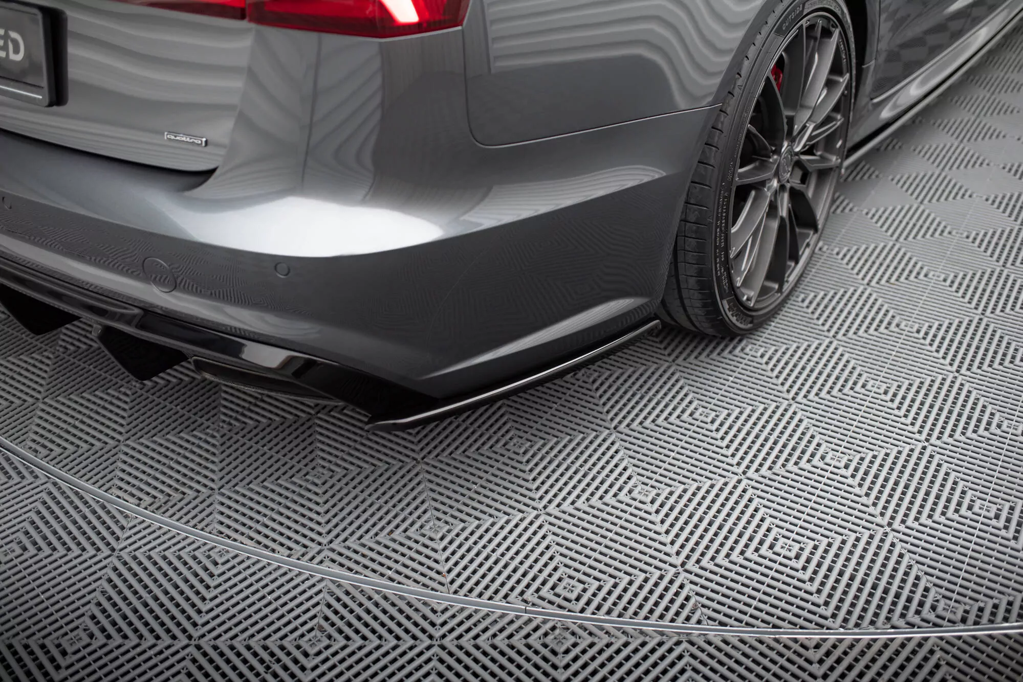 Heck Ansatz Flaps Diffusor Passend Für Diffusor Passend Für Audi S6 / A6 S-Line C7 FL Schwarz Hochglanz Schwarz Hochglanz