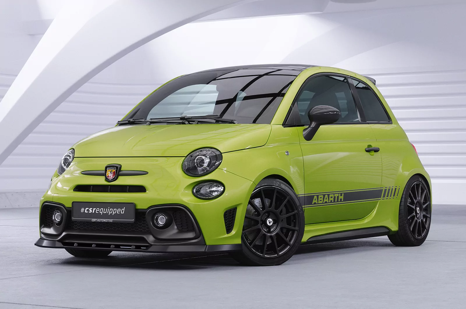 Cup-Spoilerlippe mit ABE für Fiat 500 Abarth 595 CSL487 Strukturiert (schwarz matt)
