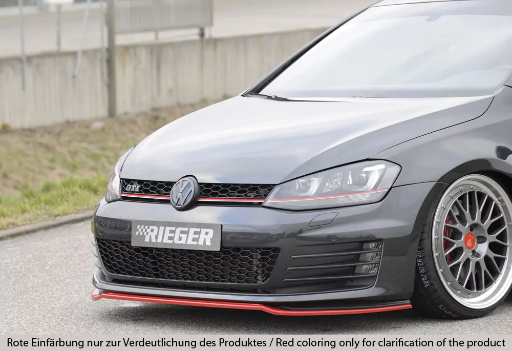Rieger Spoilerschwert nur für GTI / GTD für VW Golf 7 GTI | 5-tür. 04.13-12.16 (bis Facelift) für orig. Frontschürze