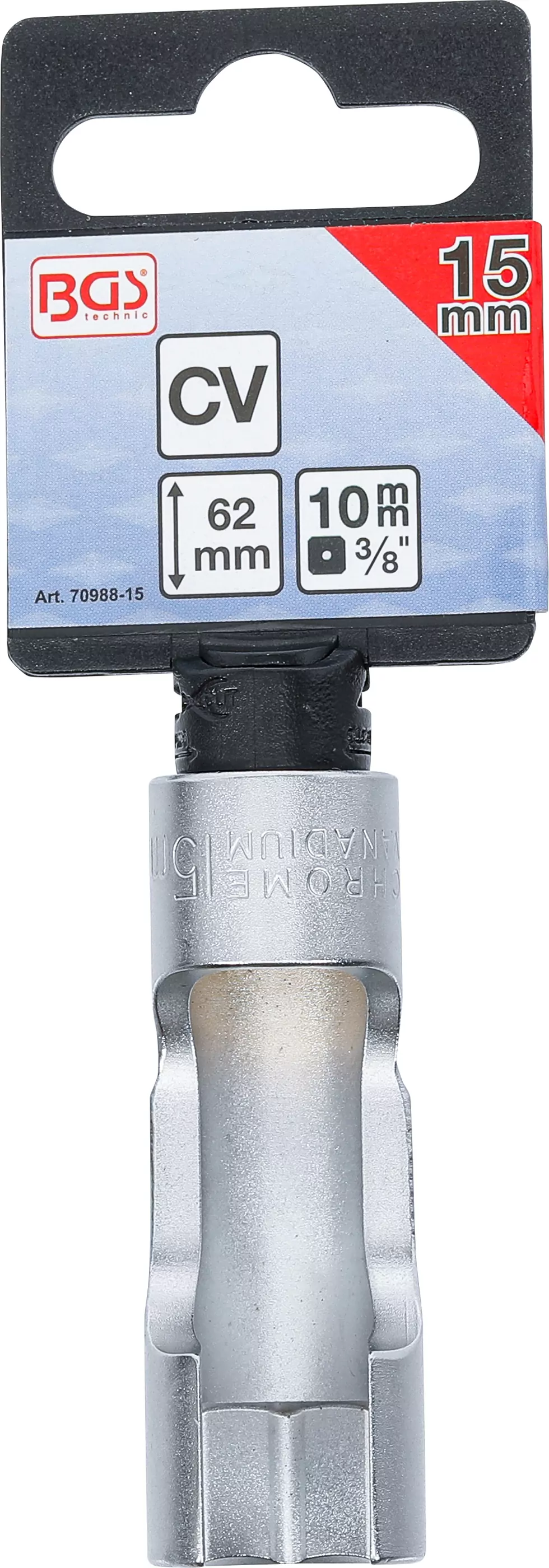 Spezial-Steckschlüssel-Einsatz, geschlitzt | Antrieb Innenvierkant 10 mm (3/8") | SW 15 mm