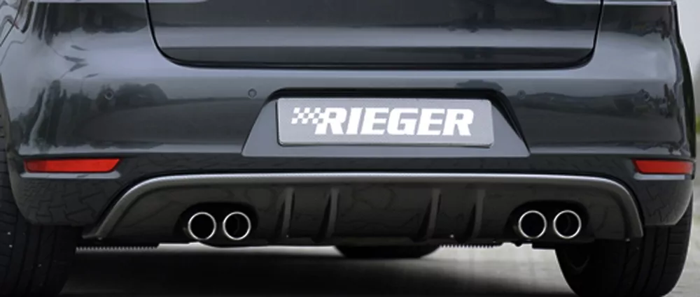 Rieger Heckeinsatz mit 2 Doppelfinnen glanz schwarz für VW Golf 6 Cabrio 10.08-