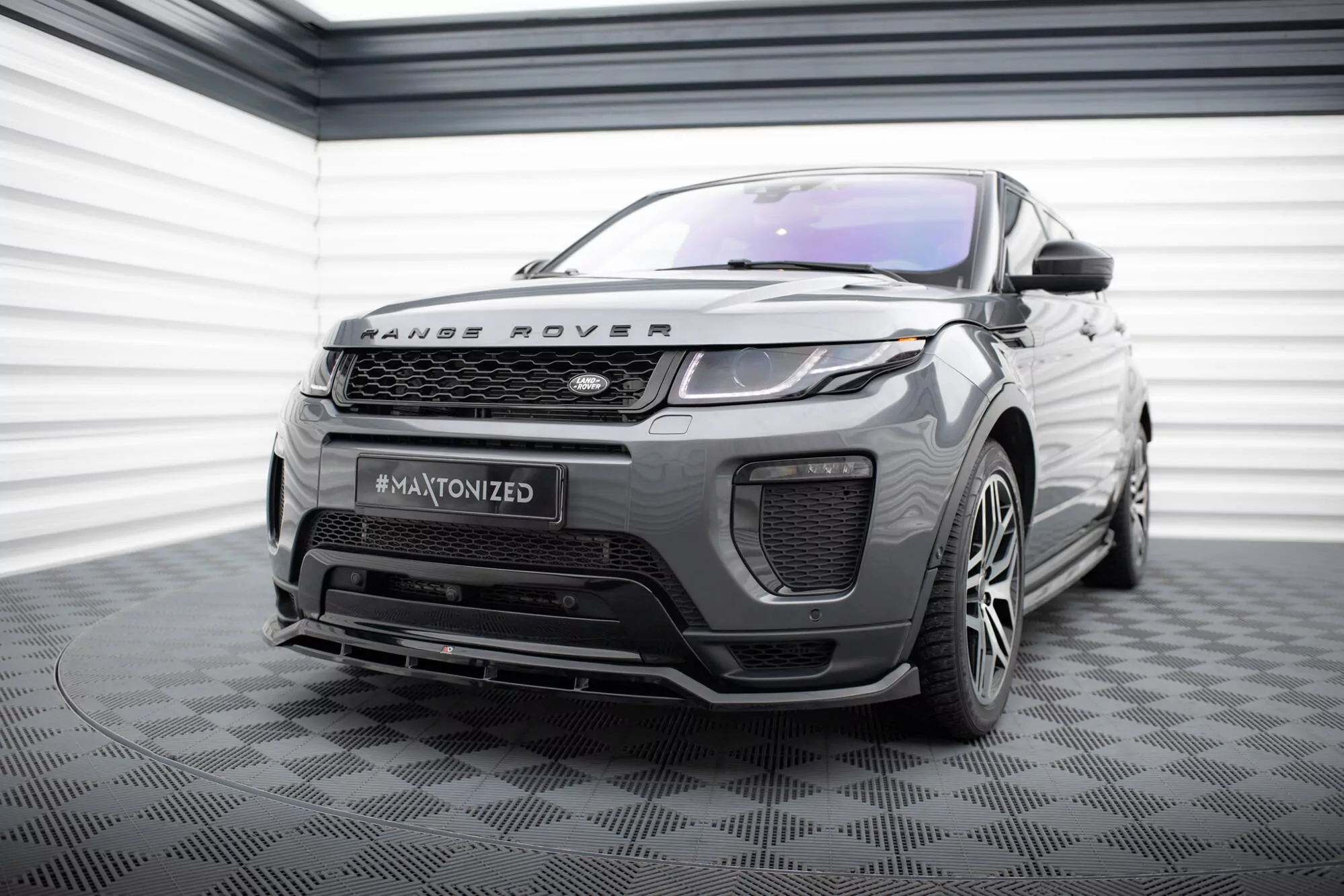 Front Ansatz Für Land Rover Range Rover Evoque HSE Dynamic Mk1 Facelift Schwarz Hochglanz