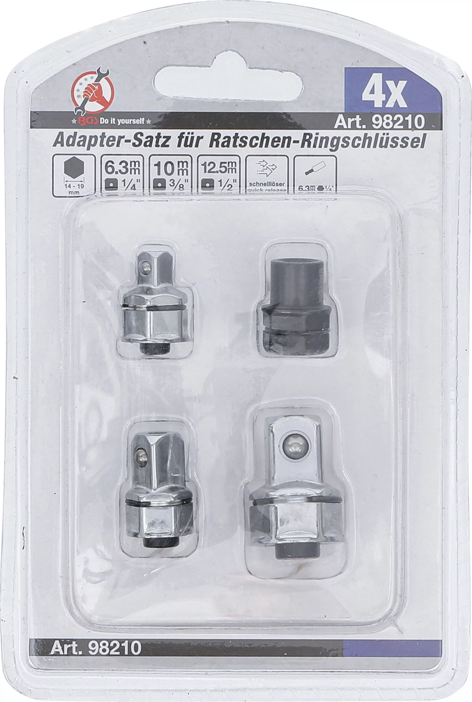 Adapter-Satz für Ratschen-Ringschlüssel | 4-tlg.