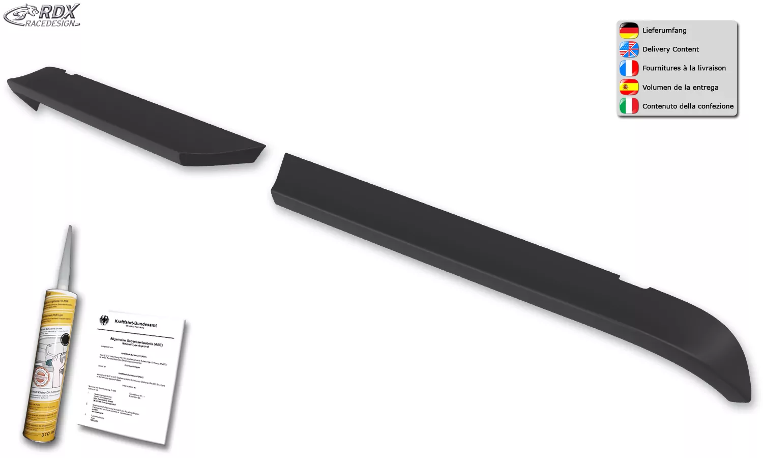 RDX Heckspoiler für VW Crafter & MAN TGE Hochdach H2 (2017+) Dachspoiler Spoiler