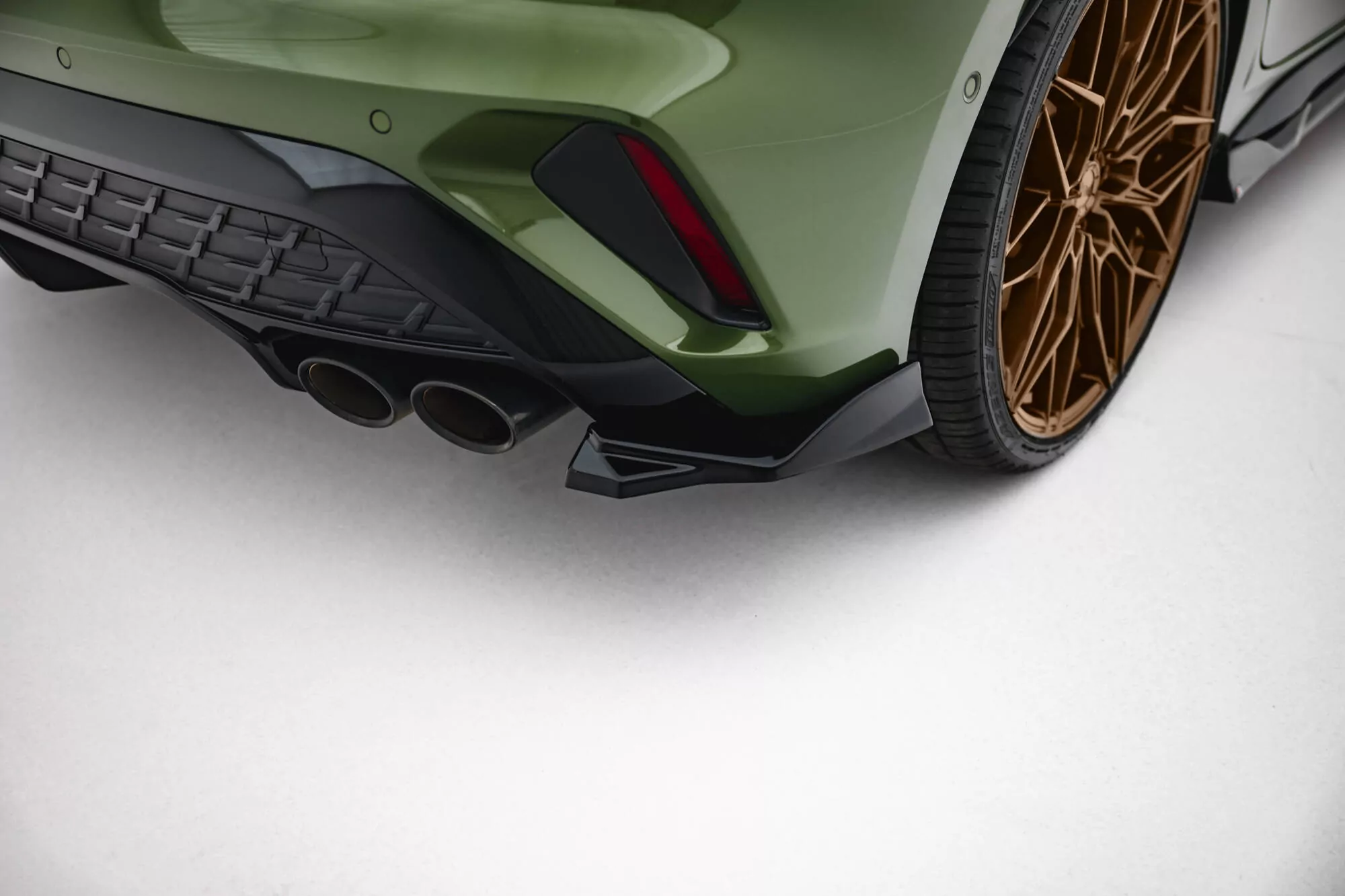 Heck Ansatz Flaps Diffusor V.2 Für Audi S3 Sportback Facelift Schwarz Hochglanz