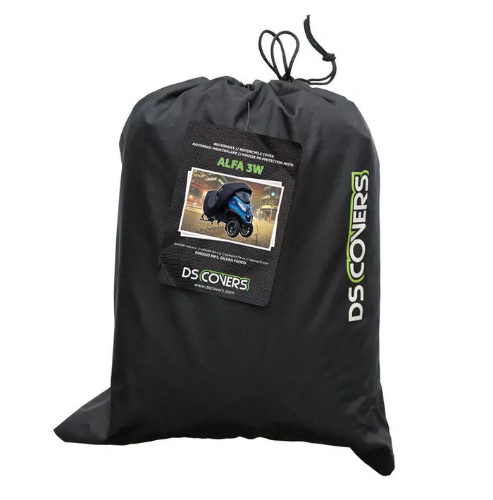 Motorrad-abdeckplane 3w "alfa" | Tc | Schwarz | U.a. Für Piaggio Mp3, Gilera Fuoco  Mit Topcase