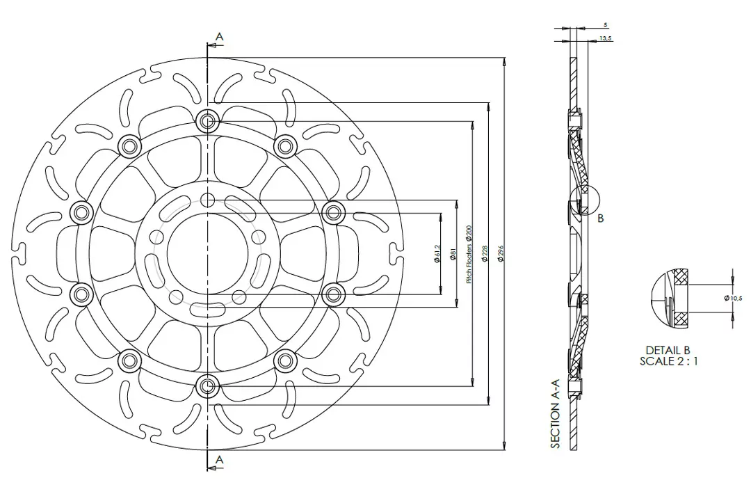 alpha Technik Bremsscheibe Omega-Design ABD33 vorne für Kawasaki ZX6R ZX9R Ninja
