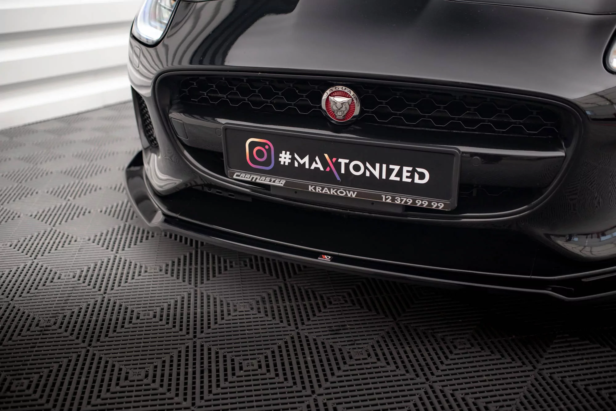 Front Ansatz V.2 Für Jaguar F-Type Mk1 Facelift Schwarz Hochglanz