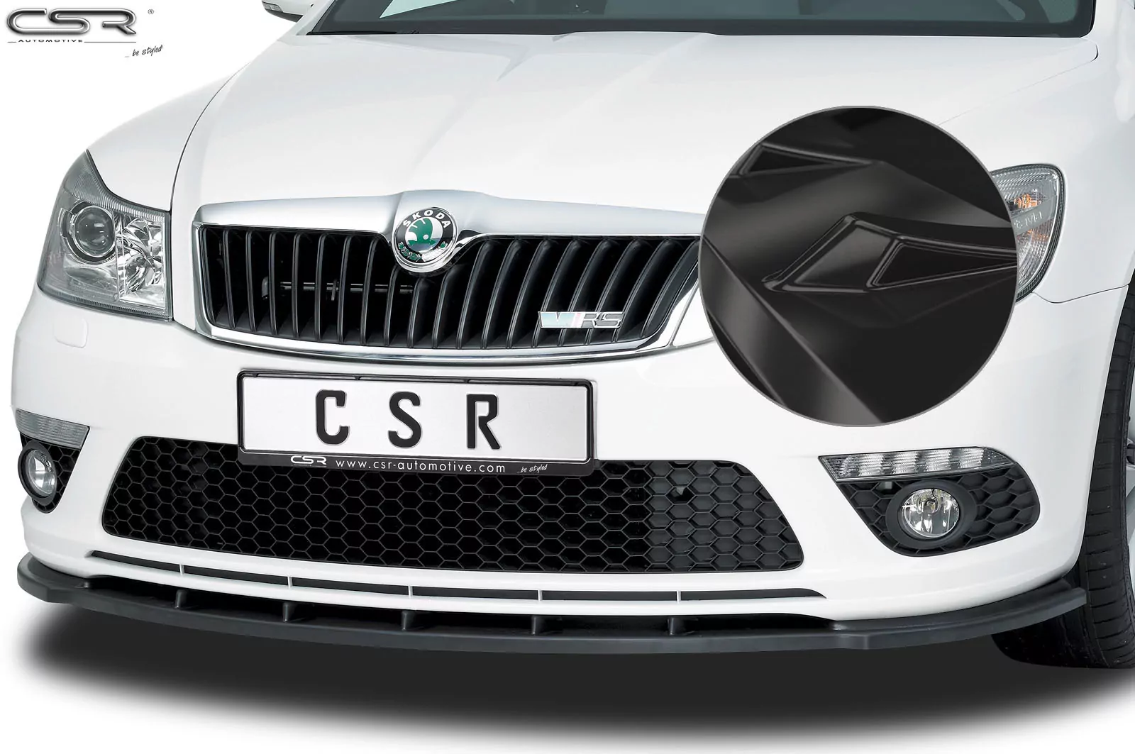 Cup-Spoilerlippe glänzend mit ABE für Skoda Octavia II (1Z) RS Glossy Schwarz CSL001-G