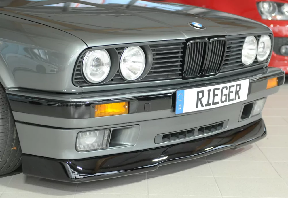 Rieger Spoilerlippe (GBL-38011) glanz schwarz für BMW 3er E30 Touring  bei Lim. ab Bj 9/87, Cabrio ab 10/90